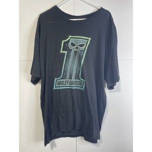 Harley Davidson Motorcycles Green #1 T-Shirt Black 2XL North Myrtle Beach SC